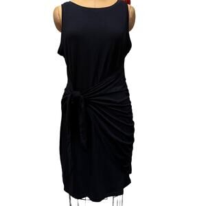 Lillusory Solid Blue Sleeveless Ruched Tie Dress NWT Size XL